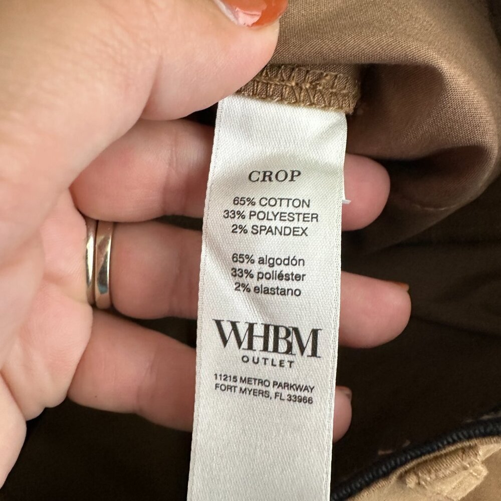 NWT White House Black Market High Rise Utility Crop Pant 12 Toasted Coconut - Picture 5 of 9